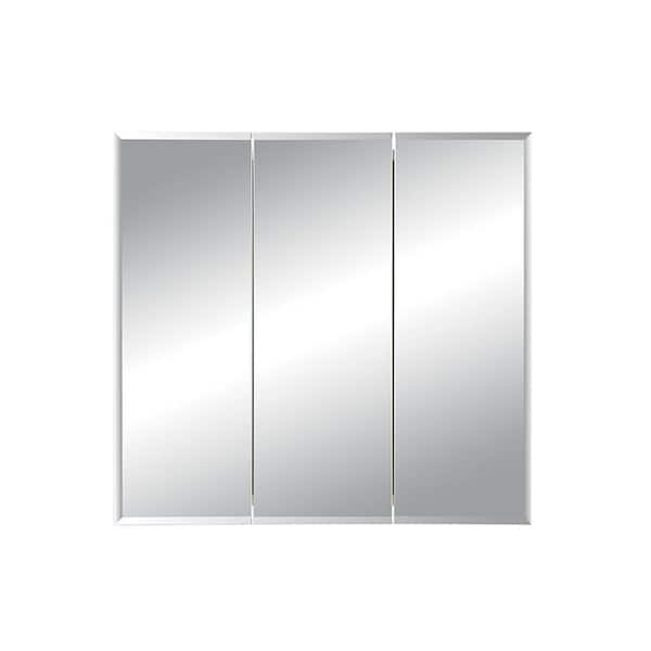 Jensen 255030 30 x 28 in. Horizon 3 Door Bevel Edge Medicine Cabinet with Stainless Steel Glass; Basic White 255030 - main